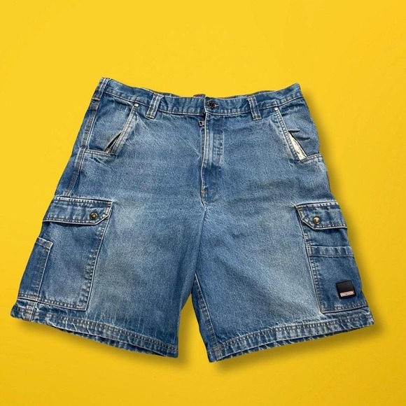 Mens Craftsman Denim Cargo Shorts Utility - Picture 1 of 5